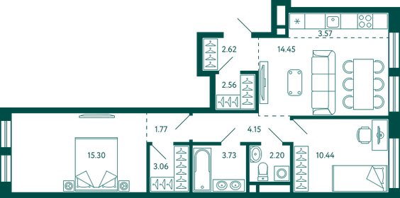 59,8 м², 2-комнатная квартира 10 545 221 ₽ - изображение 10