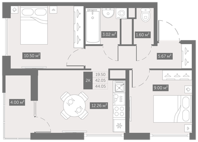 46,7 м², 2-комнатная квартира 6 760 000 ₽ - изображение 14