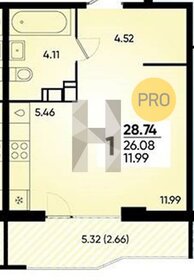 Квартира 28,6 м², студия - изображение 1