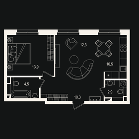 Квартира 54,2 м², 2-комнатная - изображение 1