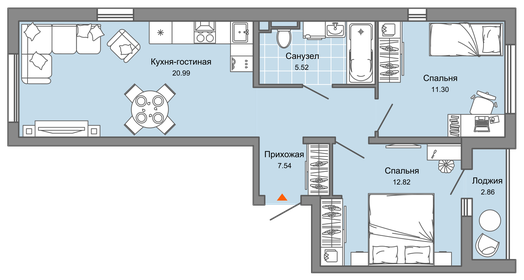 65,3 м², 3-комнатная квартира 4 149 000 ₽ - изображение 33