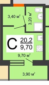 Квартира 20,2 м², студия - изображение 1