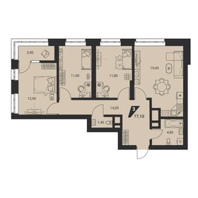 107,8 м², 3-комнатная квартира 18 300 000 ₽ - изображение 24