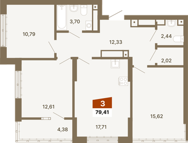 81,8 м², 3-комнатная квартира 11 650 000 ₽ - изображение 28