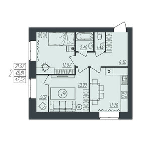 62,4 м², 2-комнатная квартира 4 400 000 ₽ - изображение 70