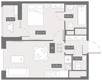 34,2 м², 1-комнатная квартира 5 205 394 ₽ - изображение 27