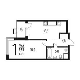 39,7 м², 1-комнатная квартира 9 200 000 ₽ - изображение 70