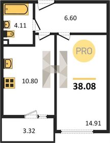 Квартира 38,1 м², 1-комнатная - изображение 1