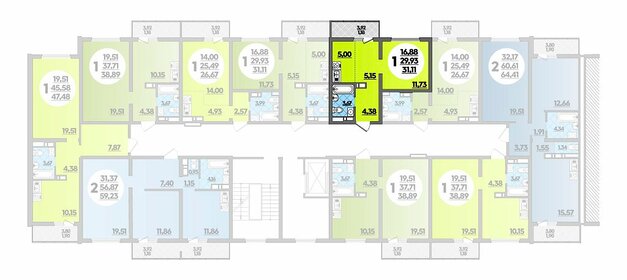 28,5 м², 2-комнатная квартира 2 200 000 ₽ - изображение 55