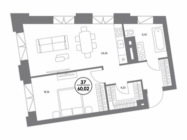 58,8 м², 1-комнатные апартаменты 76 916 840 ₽ - изображение 37