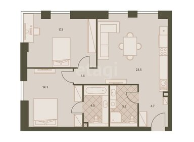 Квартира 71 м², 3-комнатная - изображение 1