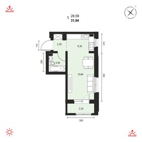 Квартира 31,8 м², 1-комнатная - изображение 1