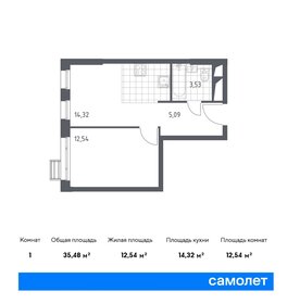 Квартира 35,5 м², 1-комнатные - изображение 1