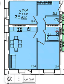 63 м², 2-комнатная квартира 5 400 000 ₽ - изображение 16