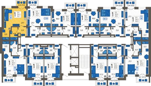 36 м², квартира-студия 10 990 000 ₽ - изображение 88