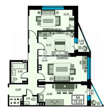 Квартира 76 м², 3-комнатная - изображение 5