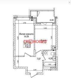 Квартира 37 м², 1-комнатная - изображение 1