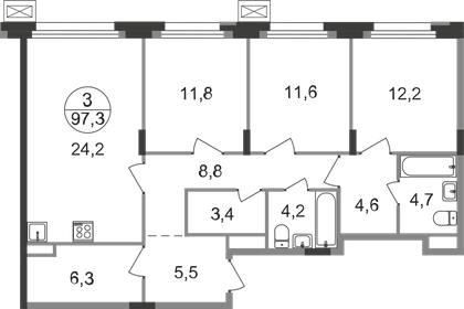 100,6 м², 3-комнатная квартира 22 432 342 ₽ - изображение 39