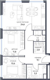 Квартира 66,6 м², 3-комнатная - изображение 1