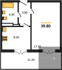 Квартира 39,8 м², 1-комнатная - изображение 1