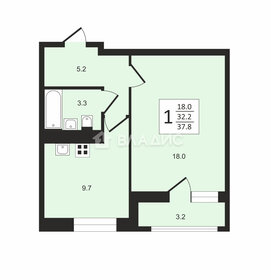 Квартира 37,5 м², 1-комнатная - изображение 1