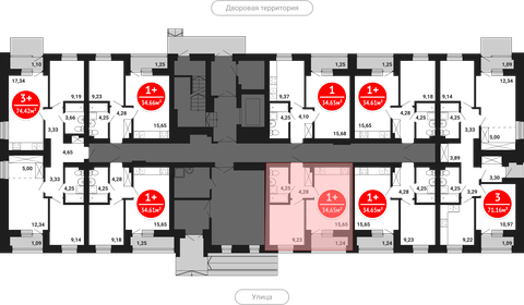 Квартира 34,7 м², 1-комнатная - изображение 2