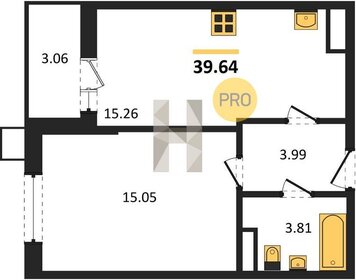 Квартира 39,6 м², 1-комнатная - изображение 1