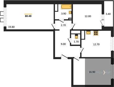 Квартира 80,4 м², 3-комнатная - изображение 1