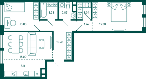 70,7 м², 2-комнатная квартира 13 358 202 ₽ - изображение 15
