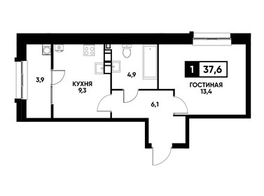 37 м², 1-комнатная квартира 5 250 000 ₽ - изображение 9