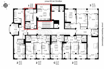 Квартира 45,3 м², 1-комнатная - изображение 2