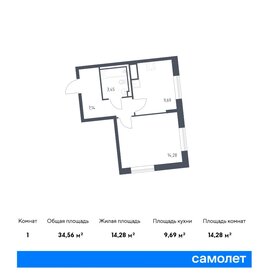 Квартира 34,6 м², 1-комнатная - изображение 1