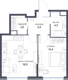 43 м², 2-комнатная квартира 11 200 000 ₽ - изображение 62