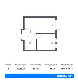 Квартира 37,2 м², 1-комнатная - изображение 1