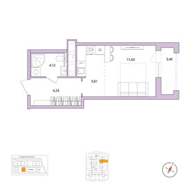 Квартира 29,5 м², студия - изображение 1