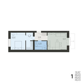 Квартира 48,4 м², 1-комнатная - изображение 1