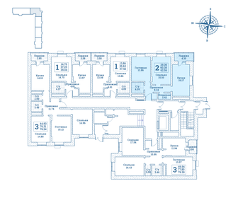 Квартира 62,6 м², 2-комнатная - изображение 2