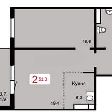 Квартира 52,3 м², 2-комнатная - изображение 2