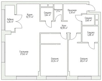 134,9 м², 3-комнатная квартира 160 983 008 ₽ - изображение 44