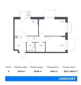 Квартира 54,2 м², 2-комнатная - изображение 1