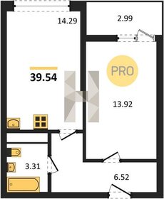 Квартира 39,5 м², 1-комнатная - изображение 1