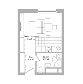 Квартира 24,6 м², студия - изображение 1