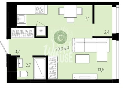 Квартира 30 м², студия - изображение 1