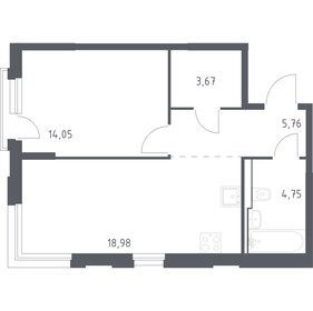 Квартира 47,2 м², 1-комнатная - изображение 1