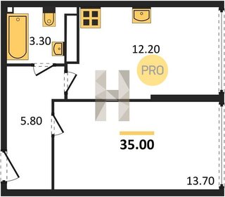 Квартира 35 м², 1-комнатная - изображение 1