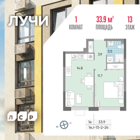 Квартира 33,9 м², 1-комнатная - изображение 1