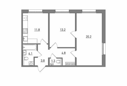 Квартира 59,2 м², 2-комнатная - изображение 2
