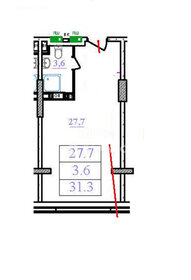 Квартира 31,4 м², студия - изображение 5