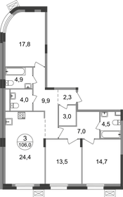 102,2 м², 3-комнатная квартира 22 594 952 ₽ - изображение 6