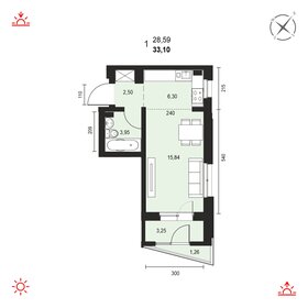 33 м², 1-комнатная квартира 4 700 000 ₽ - изображение 6